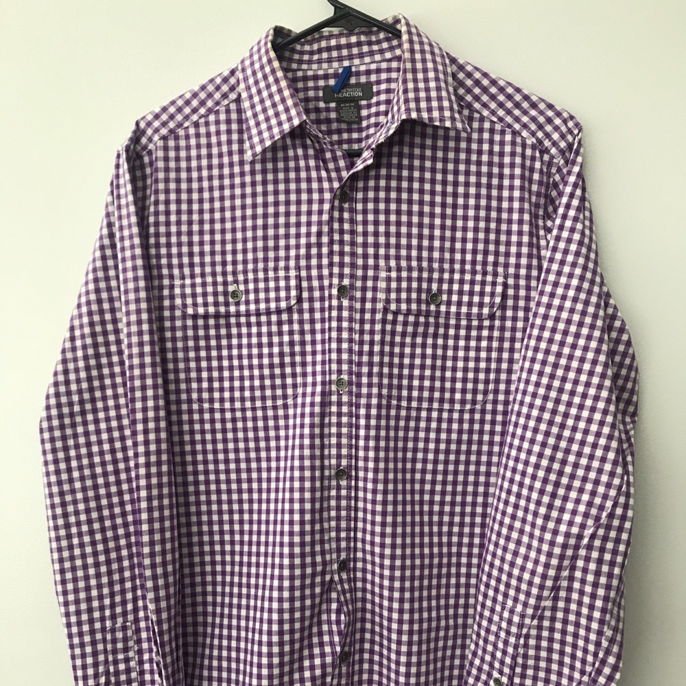 Kenneth Cole Reaction Purple Button-Up Shirt